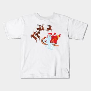 Santa in Sleigh Kids T-Shirt